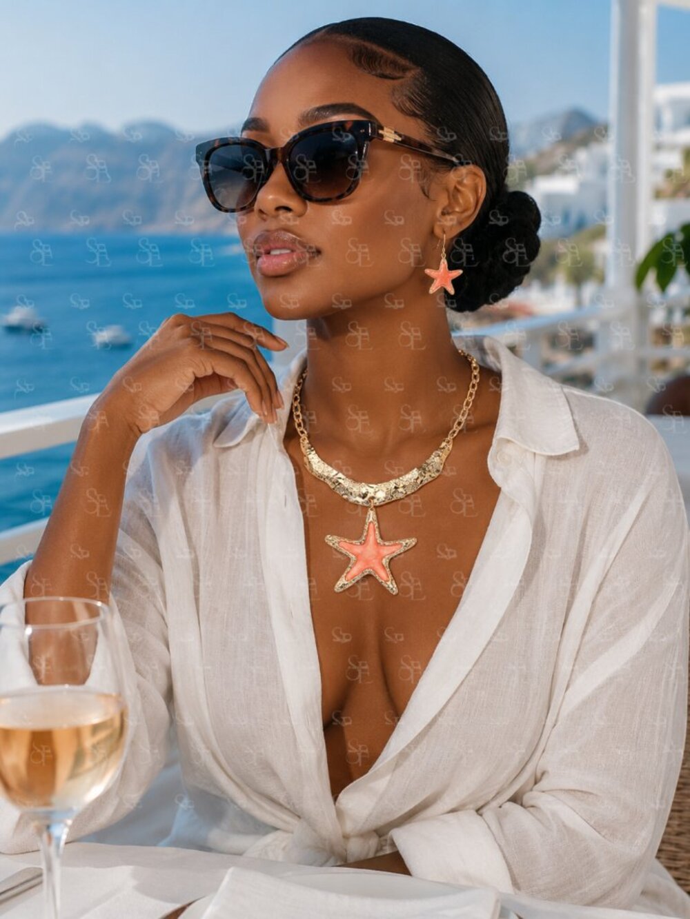 🌴 Coastal Glam Starfish Necklace & Earrings Set